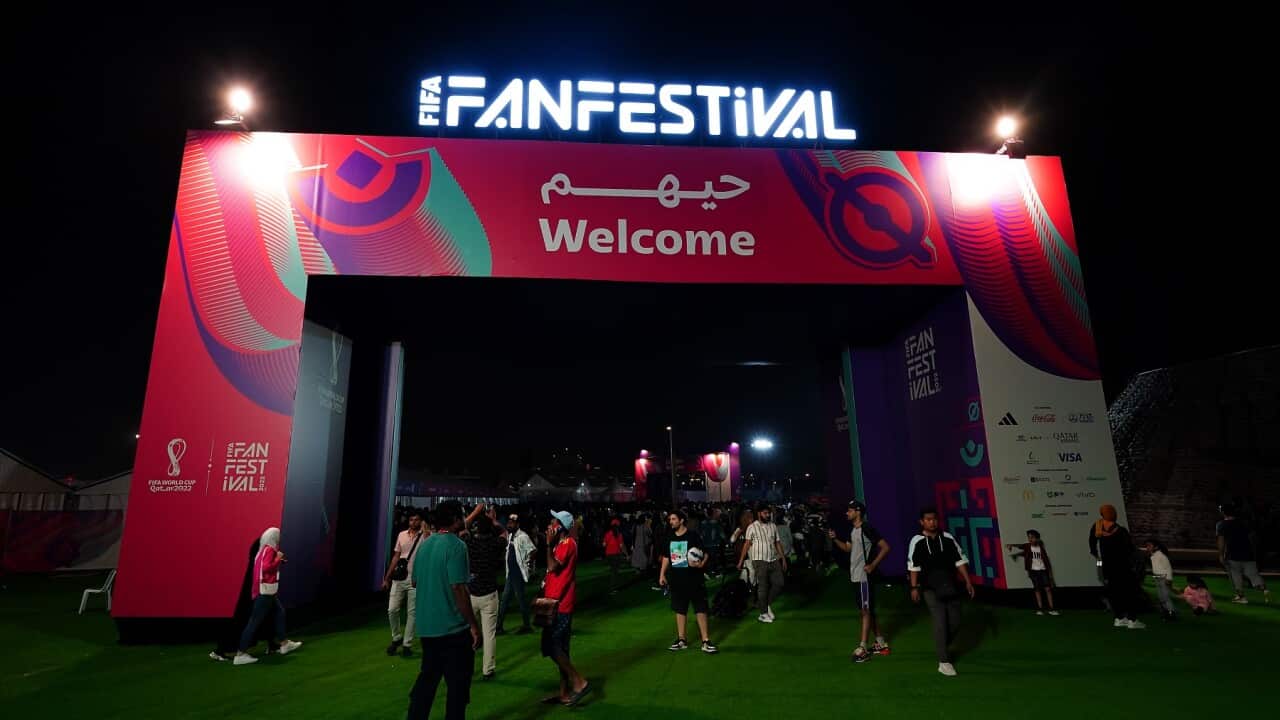 The FIFA Fan Festival zone ahead of the FIFA World Cup 2022 in Qatar.