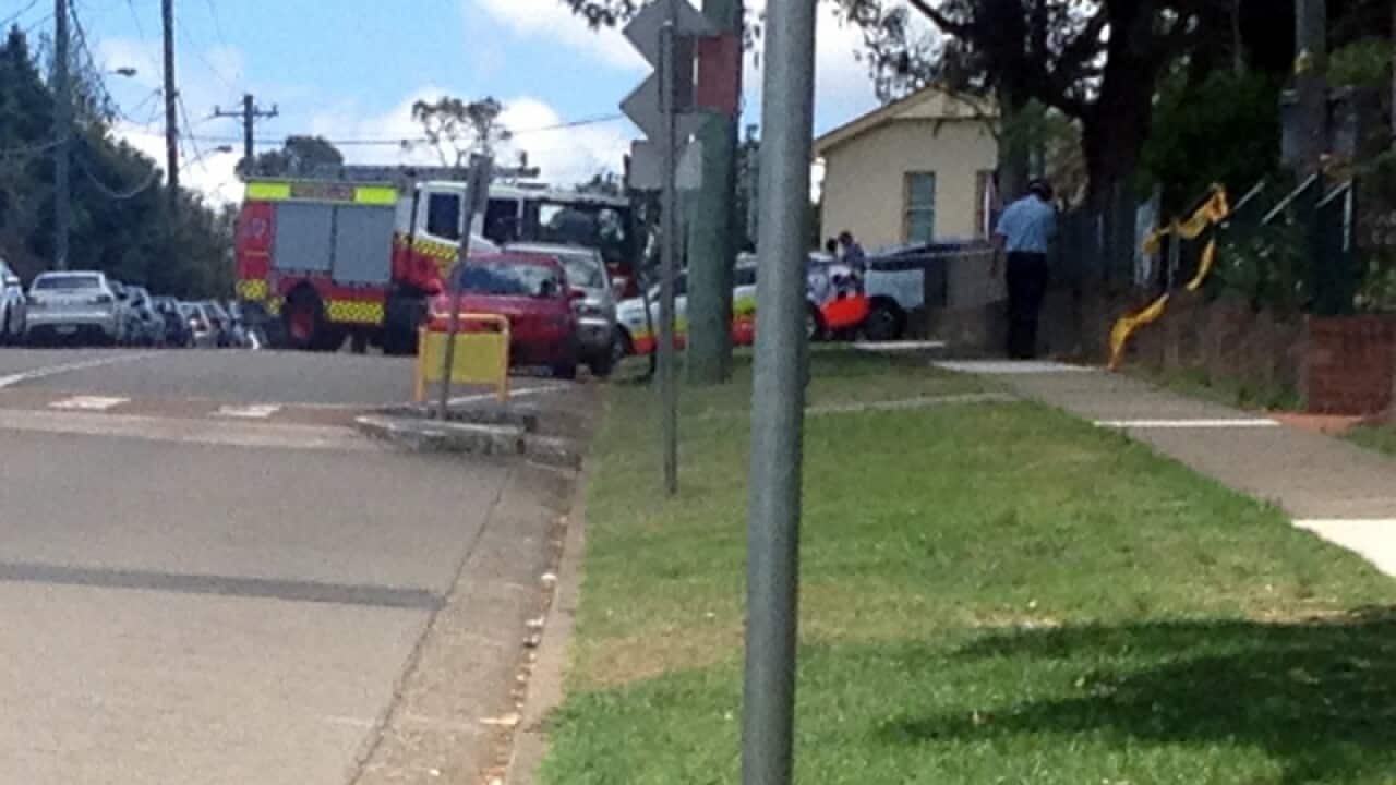 The scene of a crash near Carlingford Public School