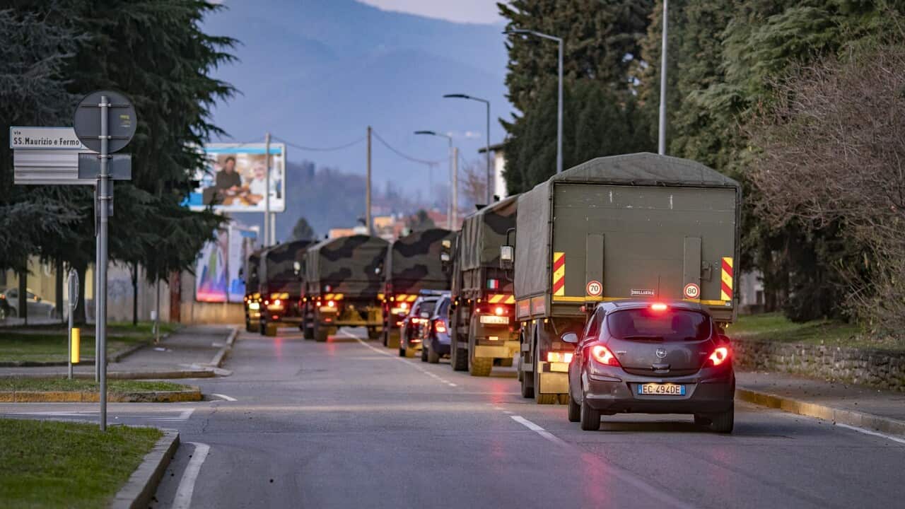 Italy's army intervenes to move the bodies from the main cemetery of Bergamo