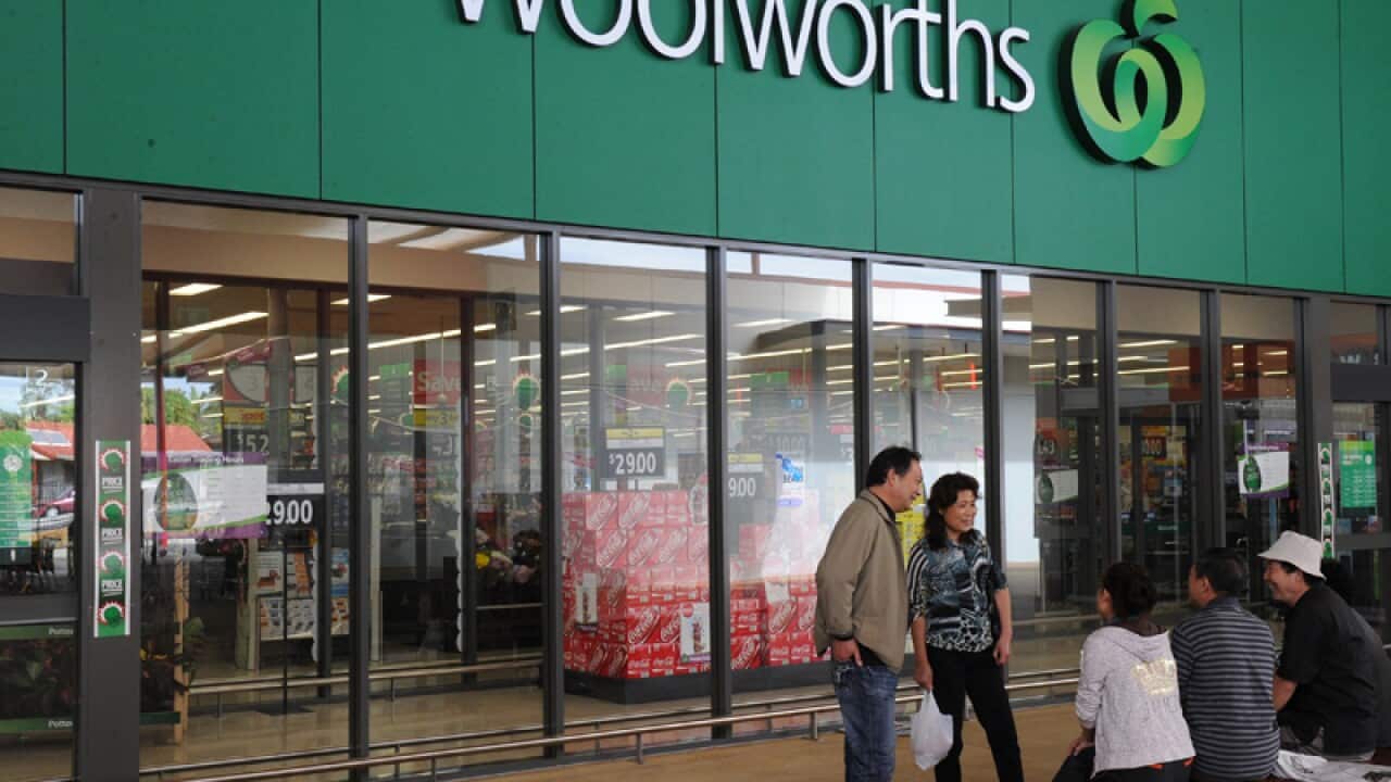 Exterior of a Woolworths supermarket.