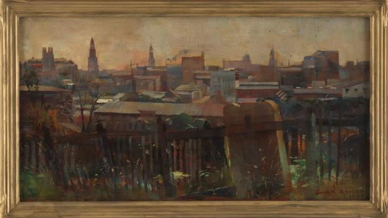The Old Cemetery, Devonshire Street, 1894" by Julian Rossi Ashton z 1894.