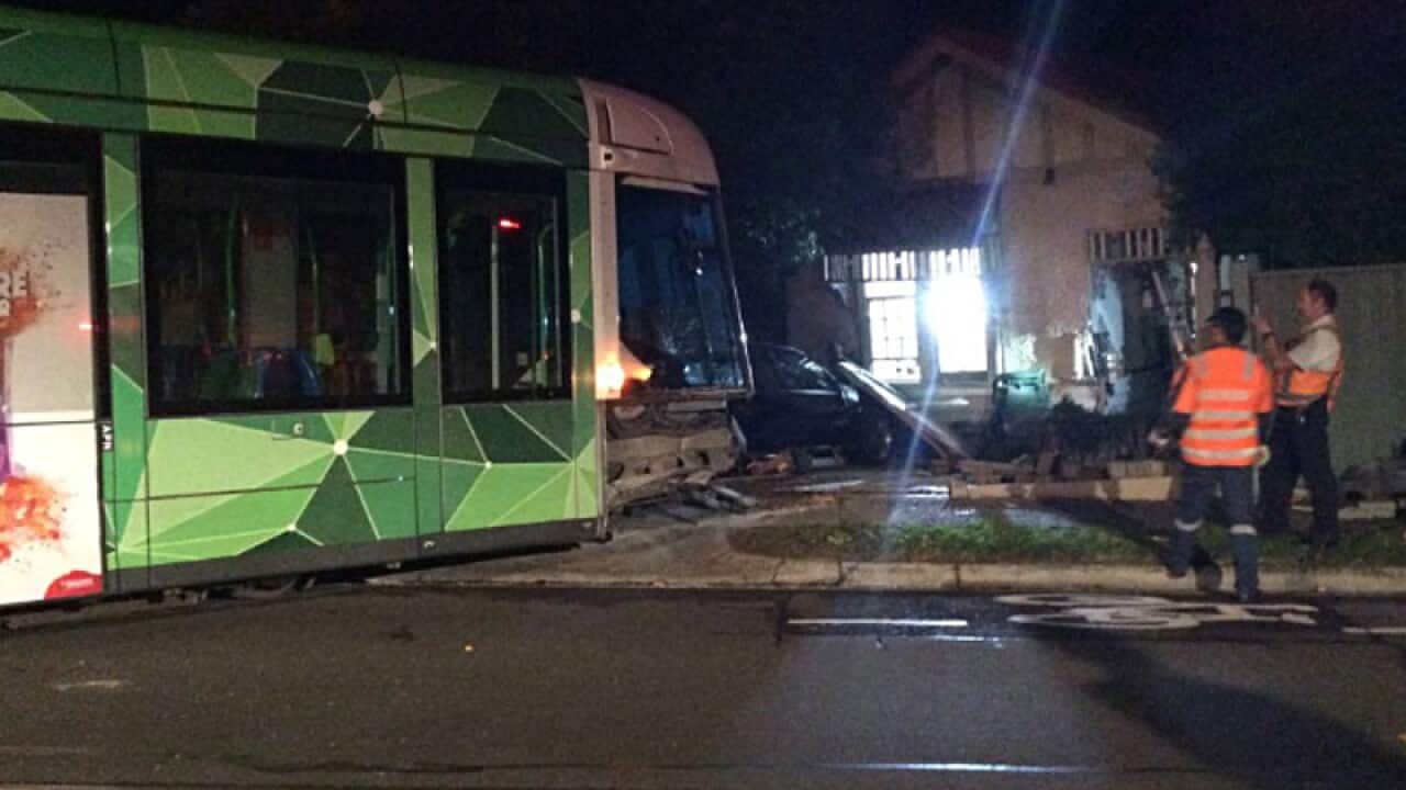 A tram that was derailed in Melbourne