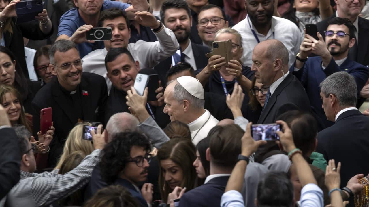 Pope Leo XIV meets media in Vatican - 12 May 2025