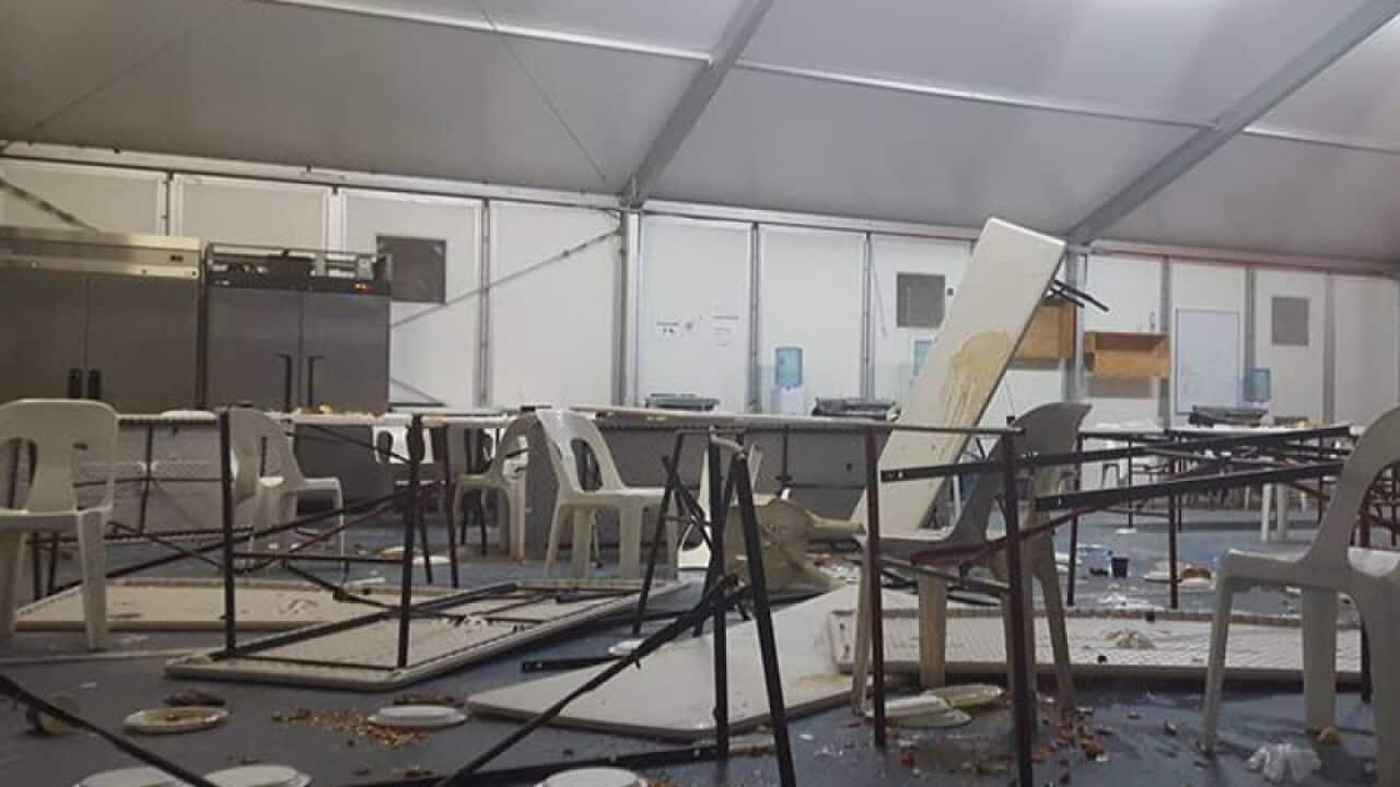 A food services tent believed to be on Manus Island
