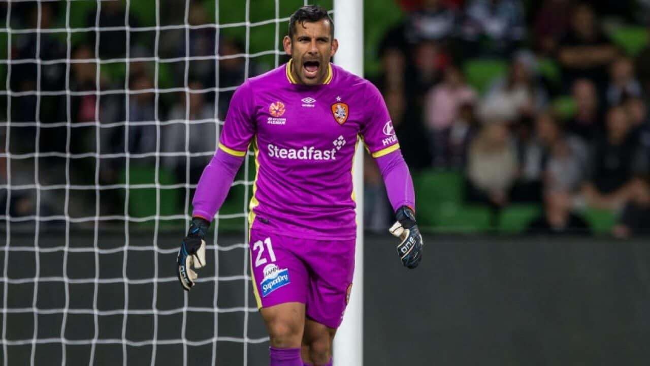 Jamie Young in action for Brisbane Roar