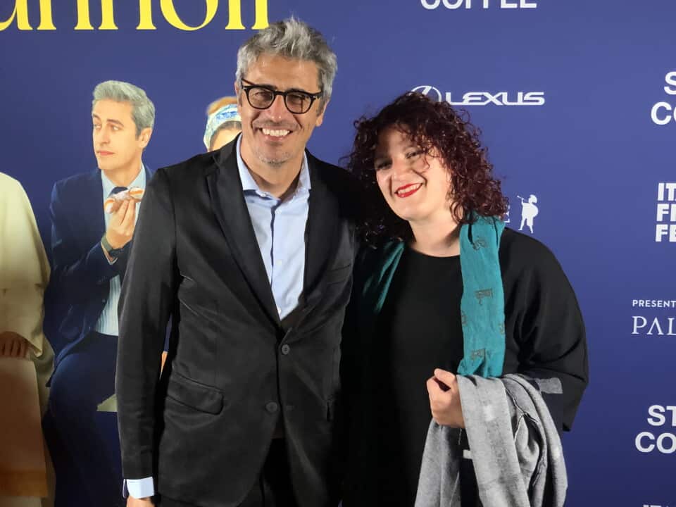 PIF poses with an audience member at the opening party of the ST Ali Italian Film Festival in Melbourne on Friday, September 18, 2026.