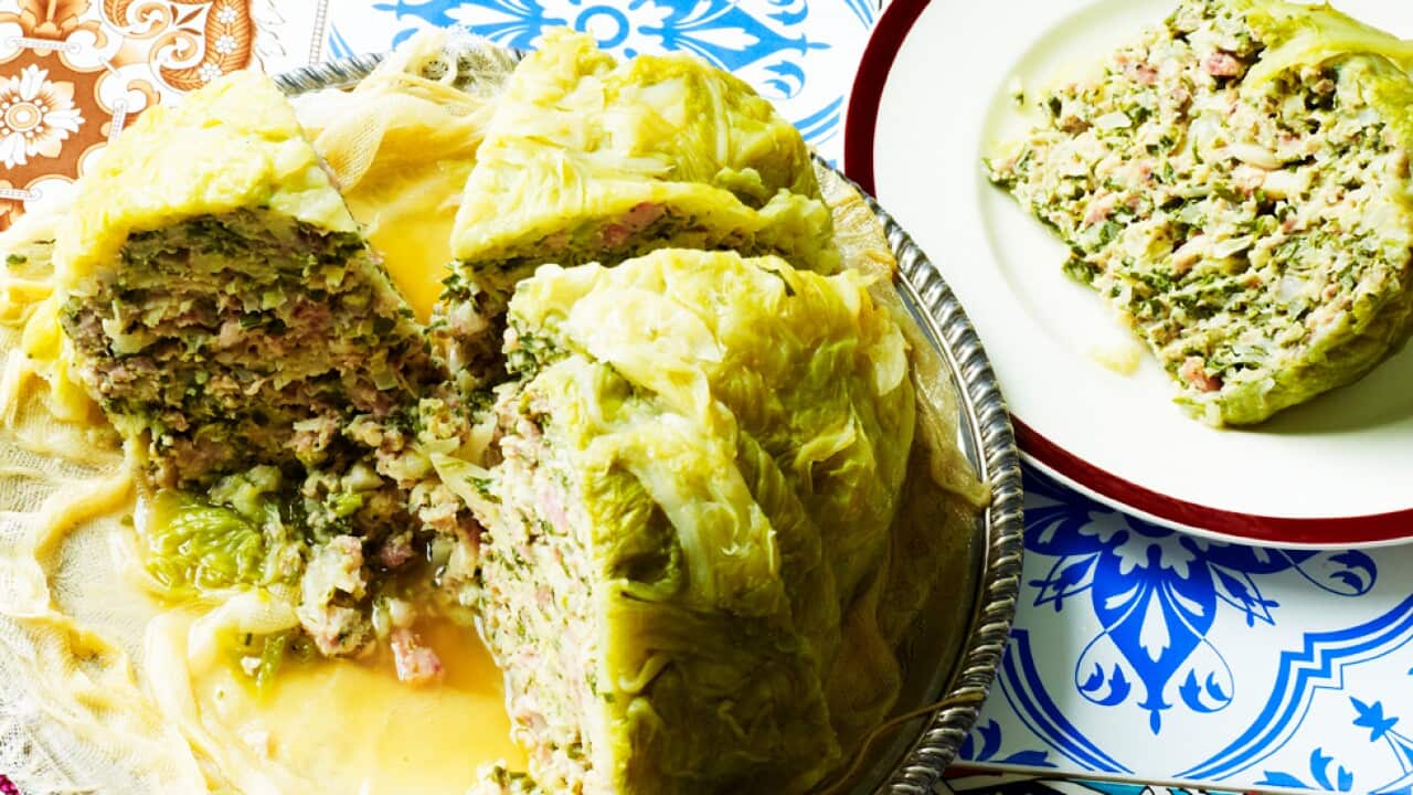 Pork-stuffed cabbage (chou farci)