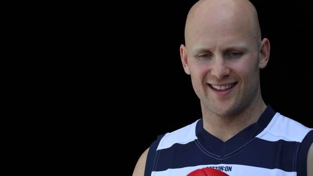 File image of Gary Ablett during a Geelong Cats media event.