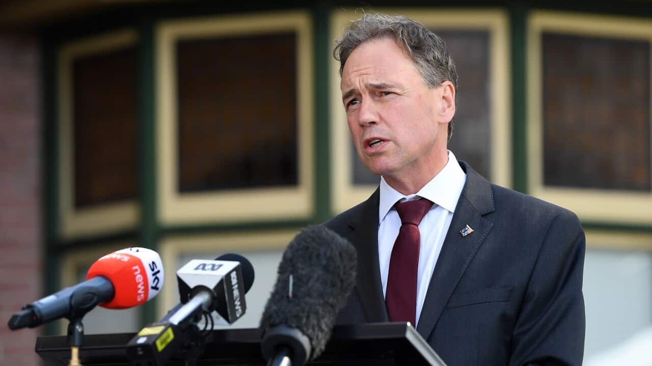 ealth minister Greg Hunt addresses the media during a press conference in Frankston, Melbourne, Wednesday, May 6, 2020.