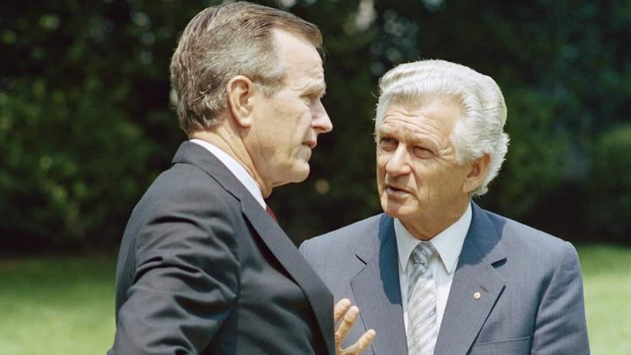 George Bush and Bob Hawke forged a firm friendship and strengthened US/Australian relations