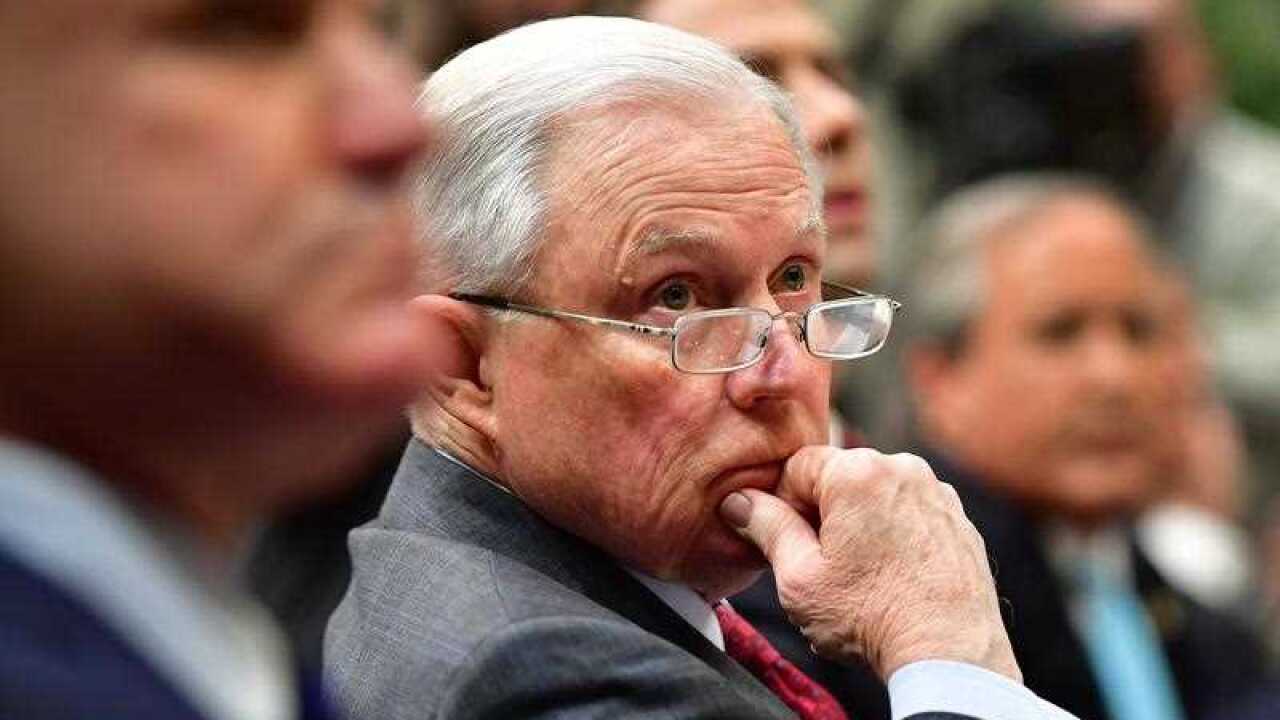 US Attorney General Jeff Sessions attends a law enforcement roundtable on sanctuary cities held by President Donald Trump.