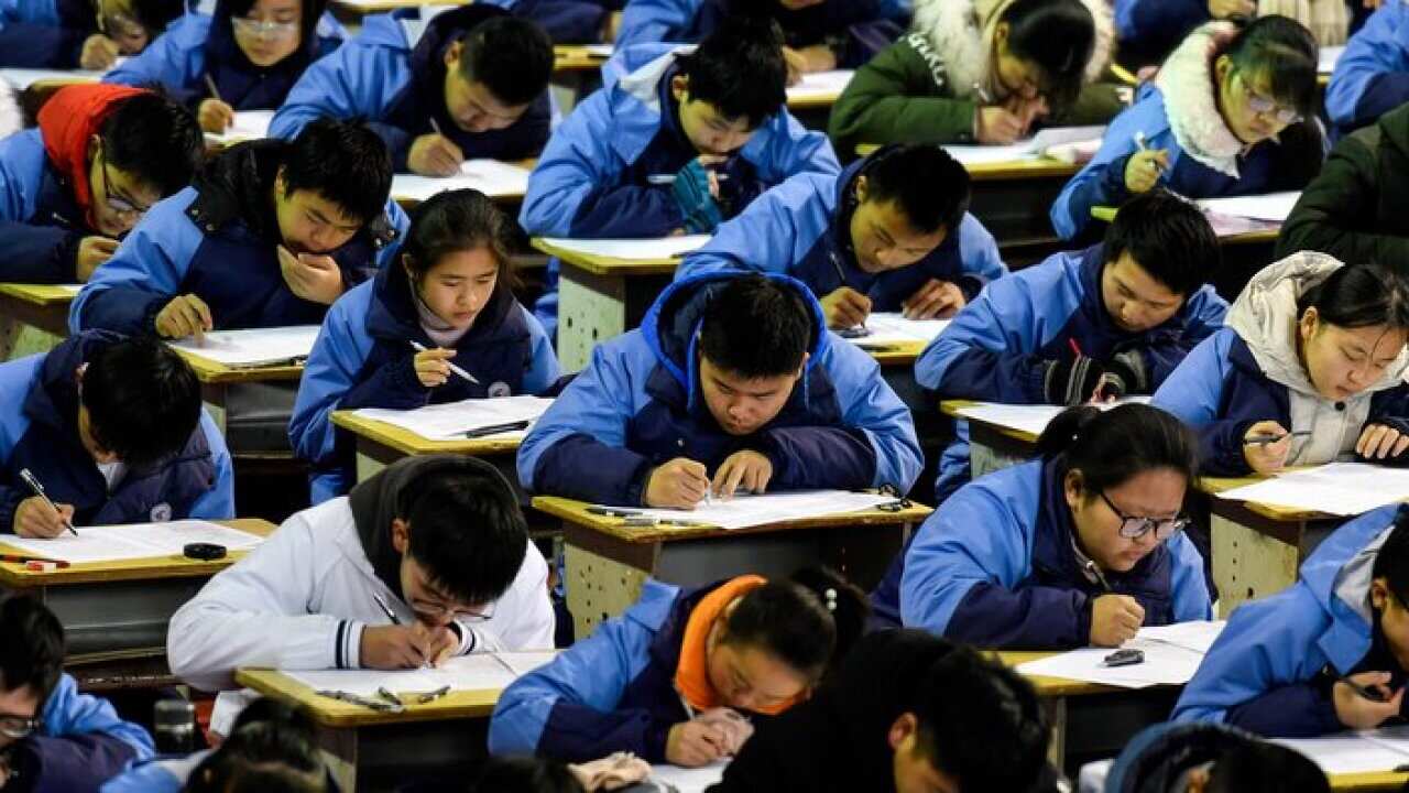 Representational picture of students appearing in the exam.