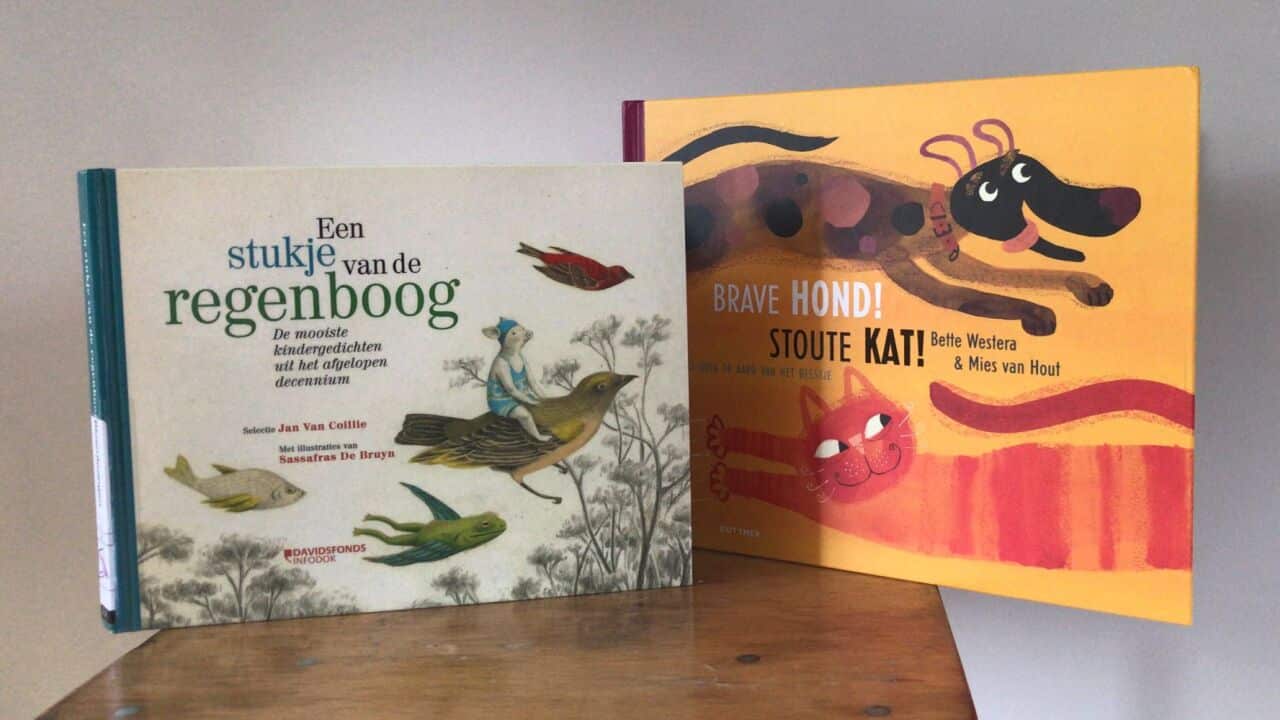 Twee poëzie kinderboeken: Brave hond! Stoute kat! en Een stukje van de regenboog