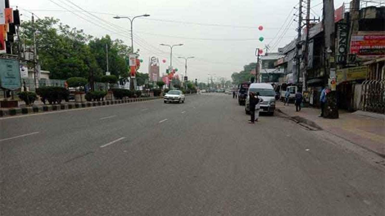 Empty Road at Dhaka