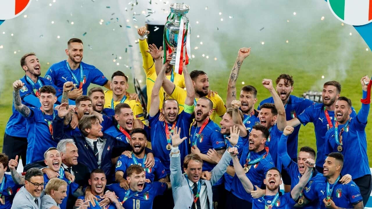 Italy celebrate their Euro 2020 triumph