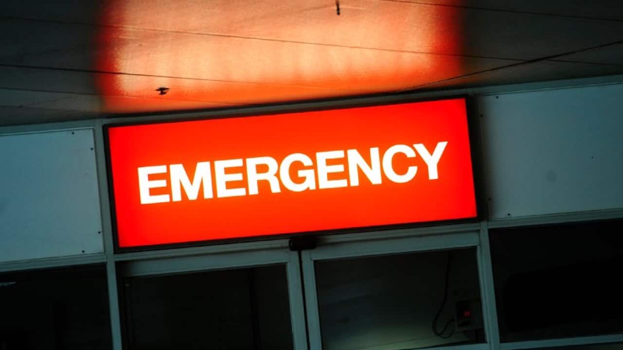 An emergency department sign