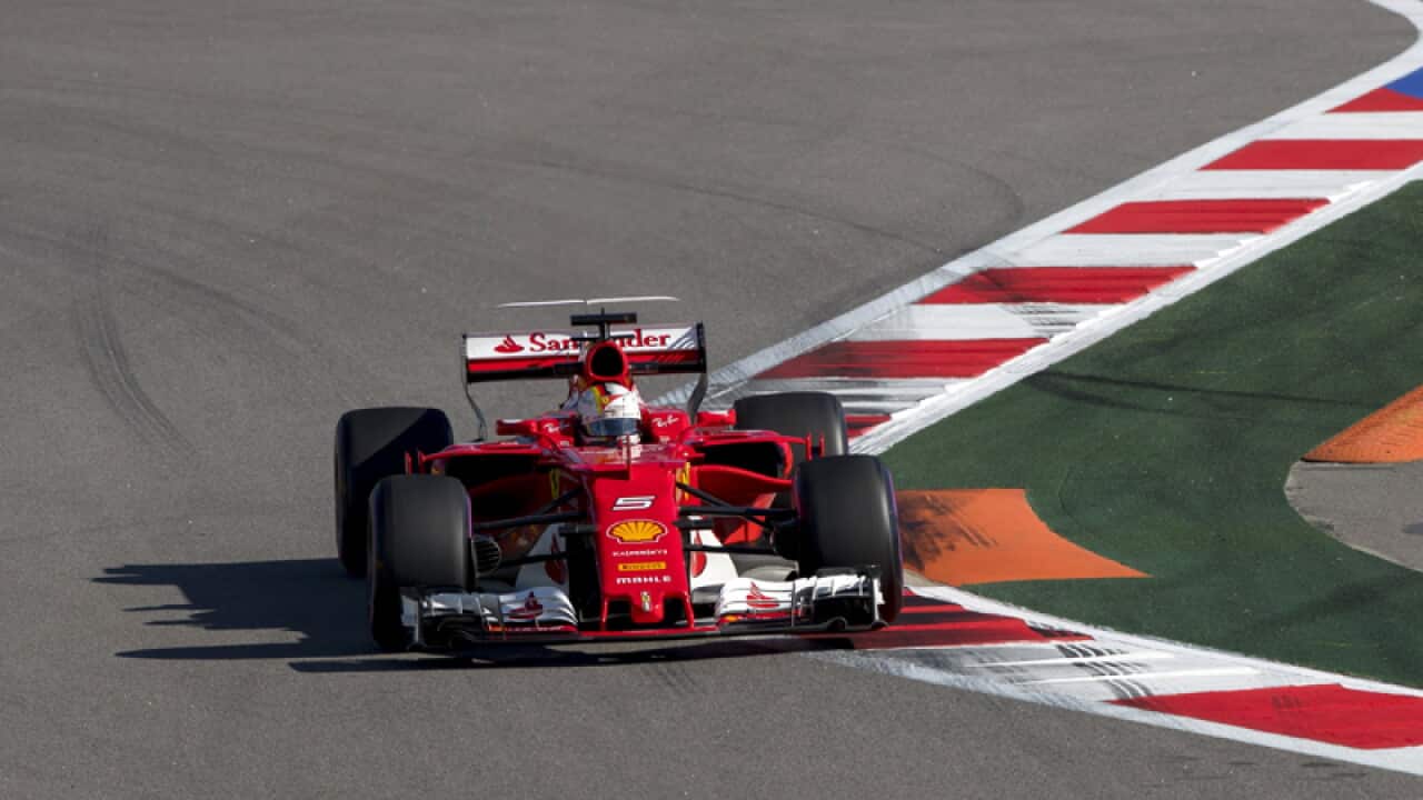 Formula One driver Sebastian Vettel of Scuderia Ferrari in action