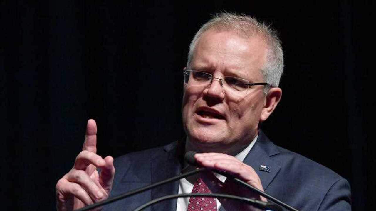Prime Minister Scott Morrison speaks to the Queensland Resources Council.