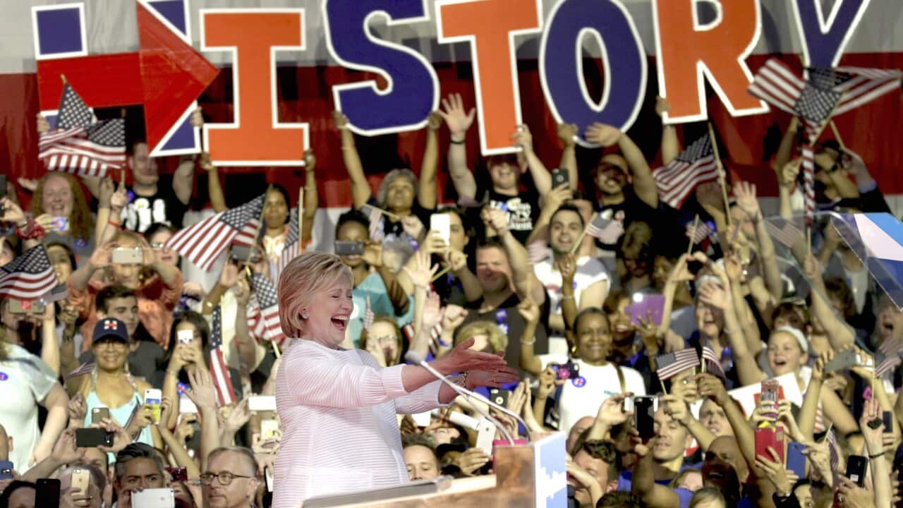 US presumptive Democratic Party Presidential nominee and former Secretary of State Hillary Clinton