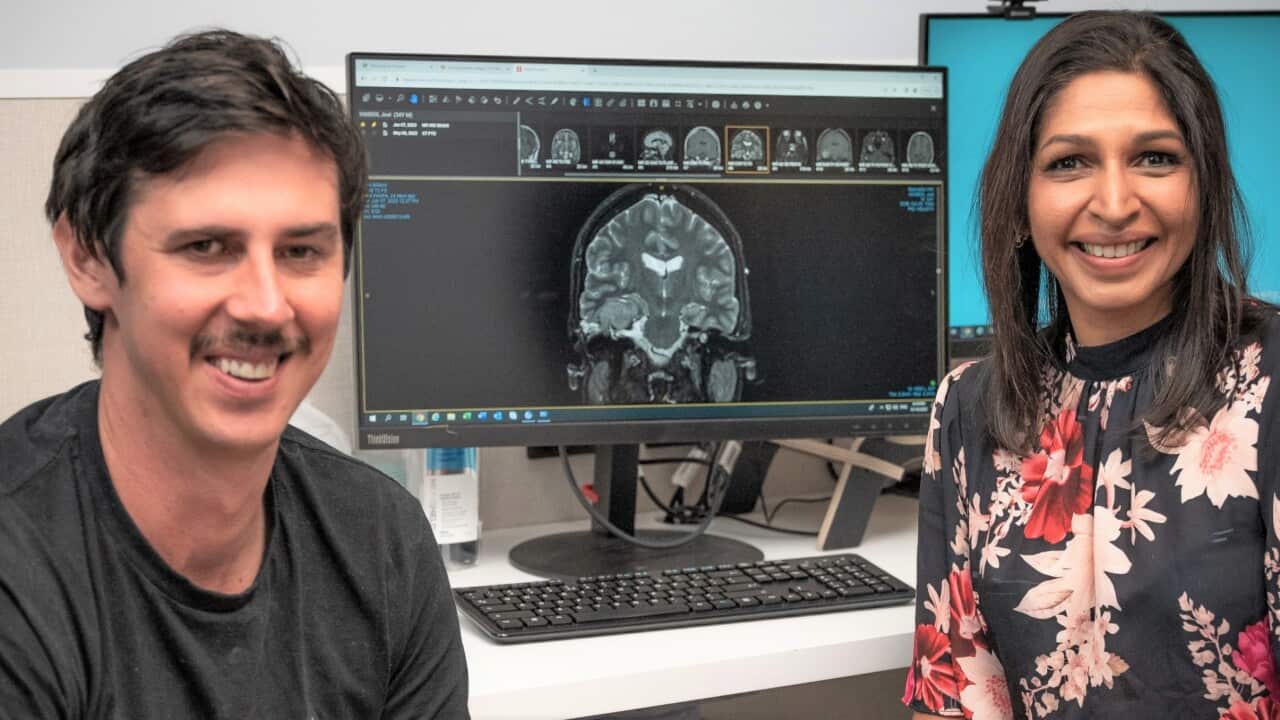 Joel Kimber with Dr Brindha Shivalingham at the Chris O’Brien Lifehouse (SBS).jpg