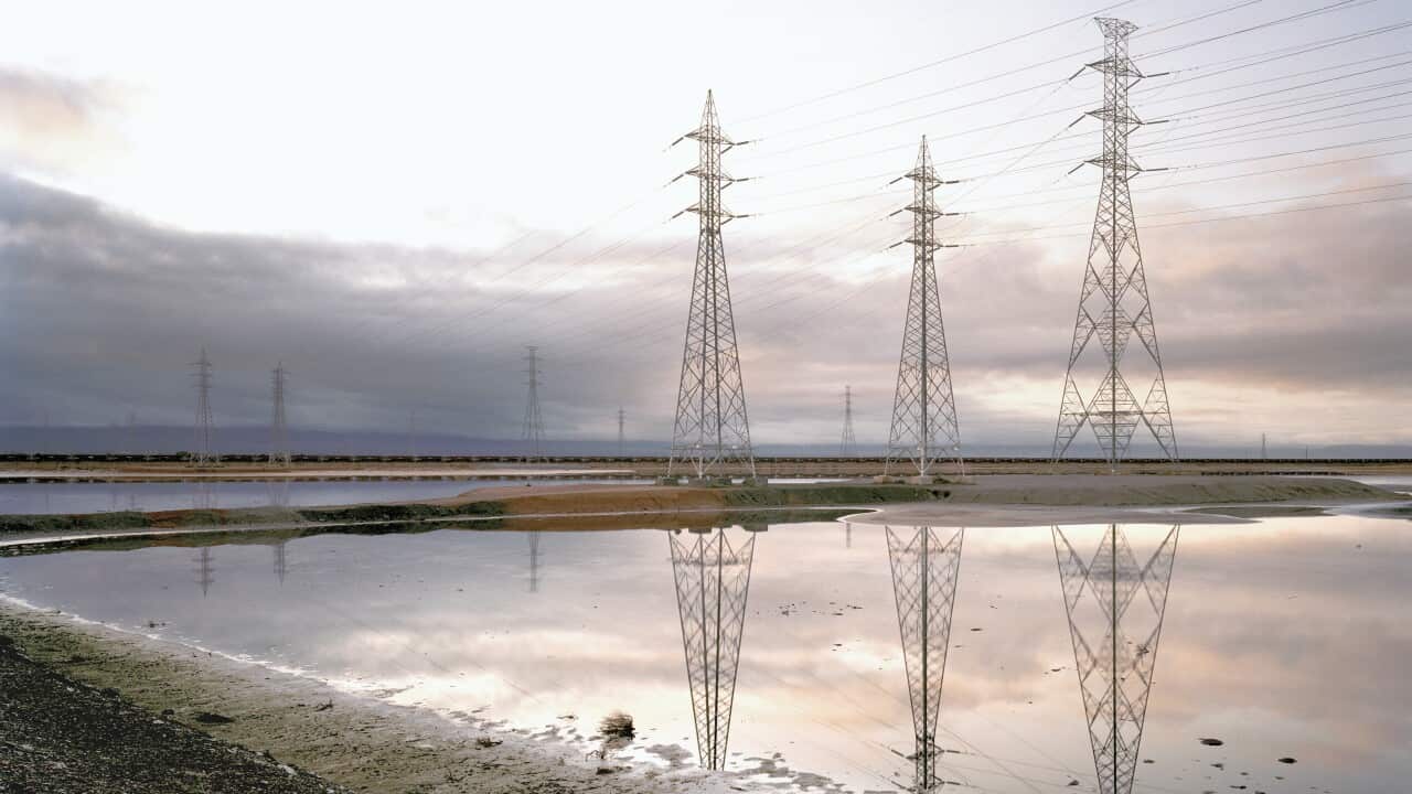 Australia, Port Augusta, pylons at power station