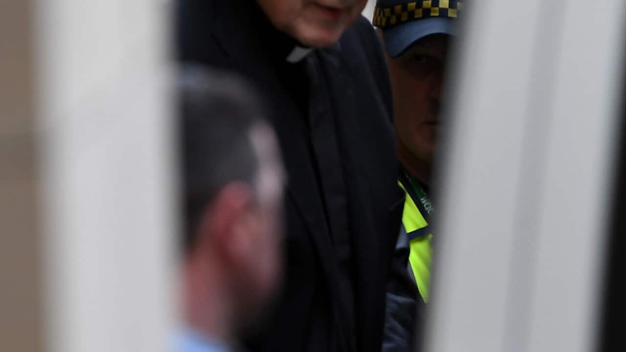 George Pell departs the Supreme Court of Victoria, Melbourne, Wednesday, August 21, 2019. Cardinal George Pell's appeal has been dismissed by the Court of Appeal and he will remain in prison.