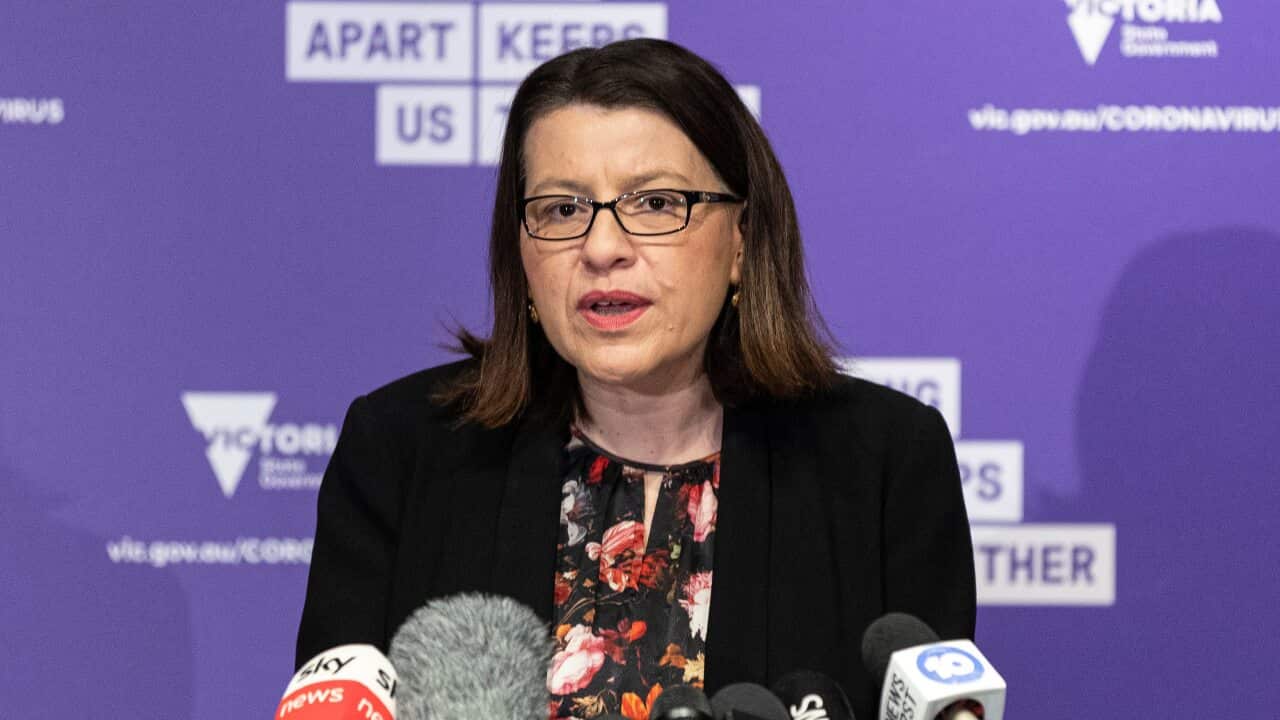 Victorian Health Minister Jenny Mikakos addresses the media