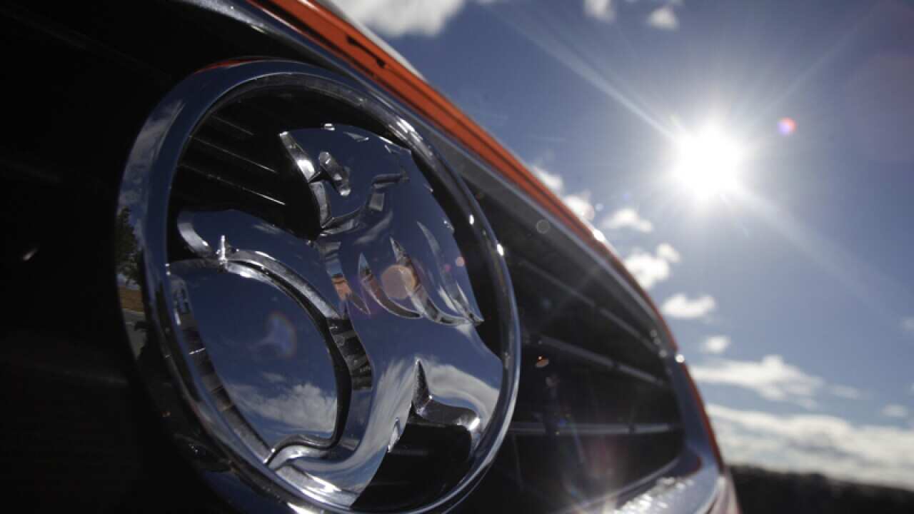 The Holden logo seen on the front of one of their cars