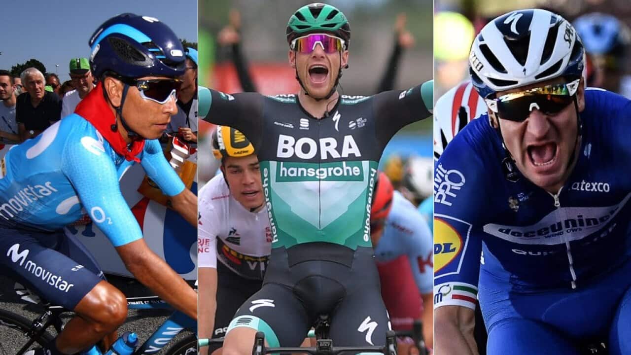 Nairo Quintana, Sam Bennett, Elia Viviani