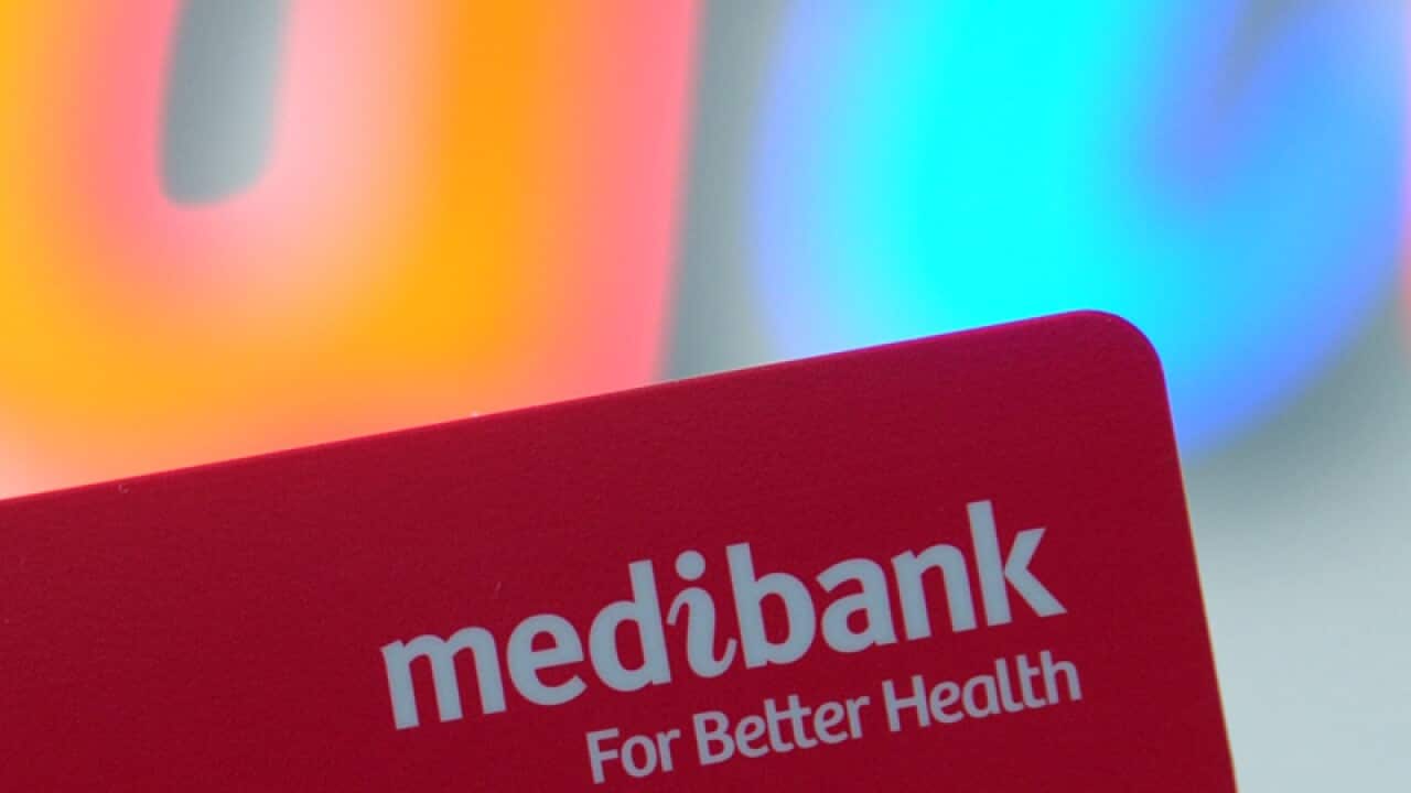 Medibank card is seen at the Docklands branch in Melbourne