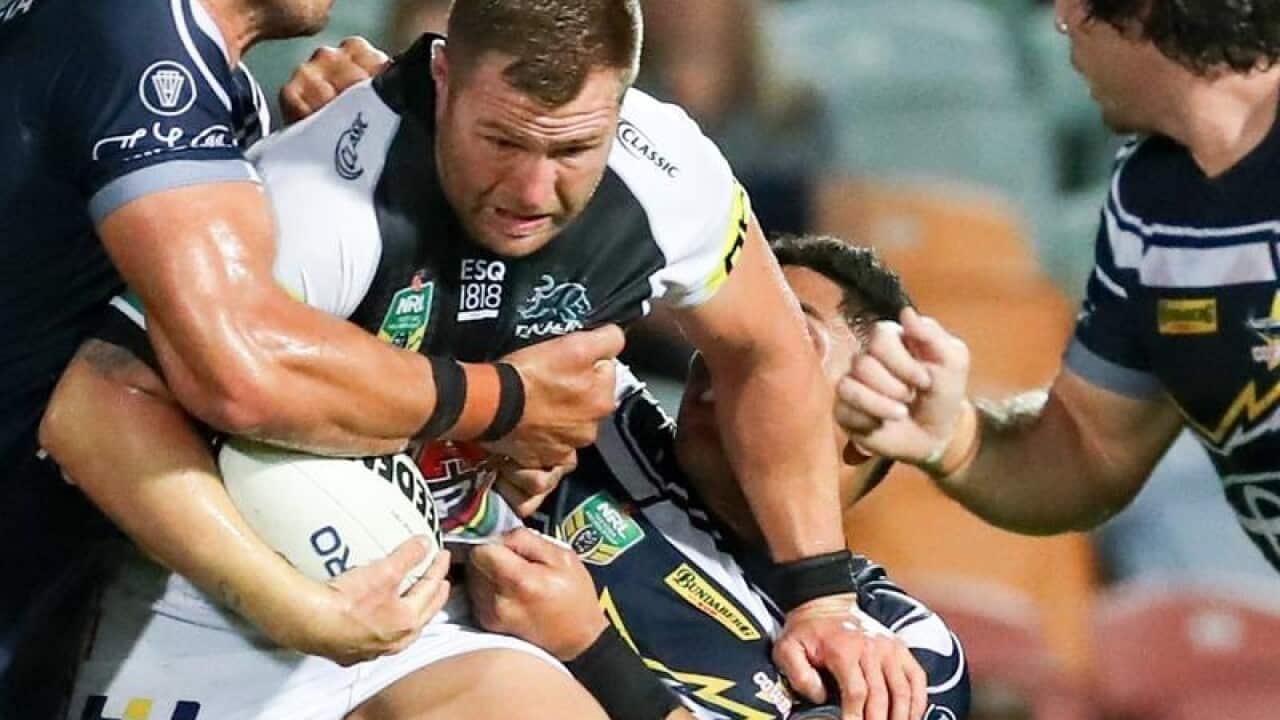 Trent Merrin of the Panthers in action