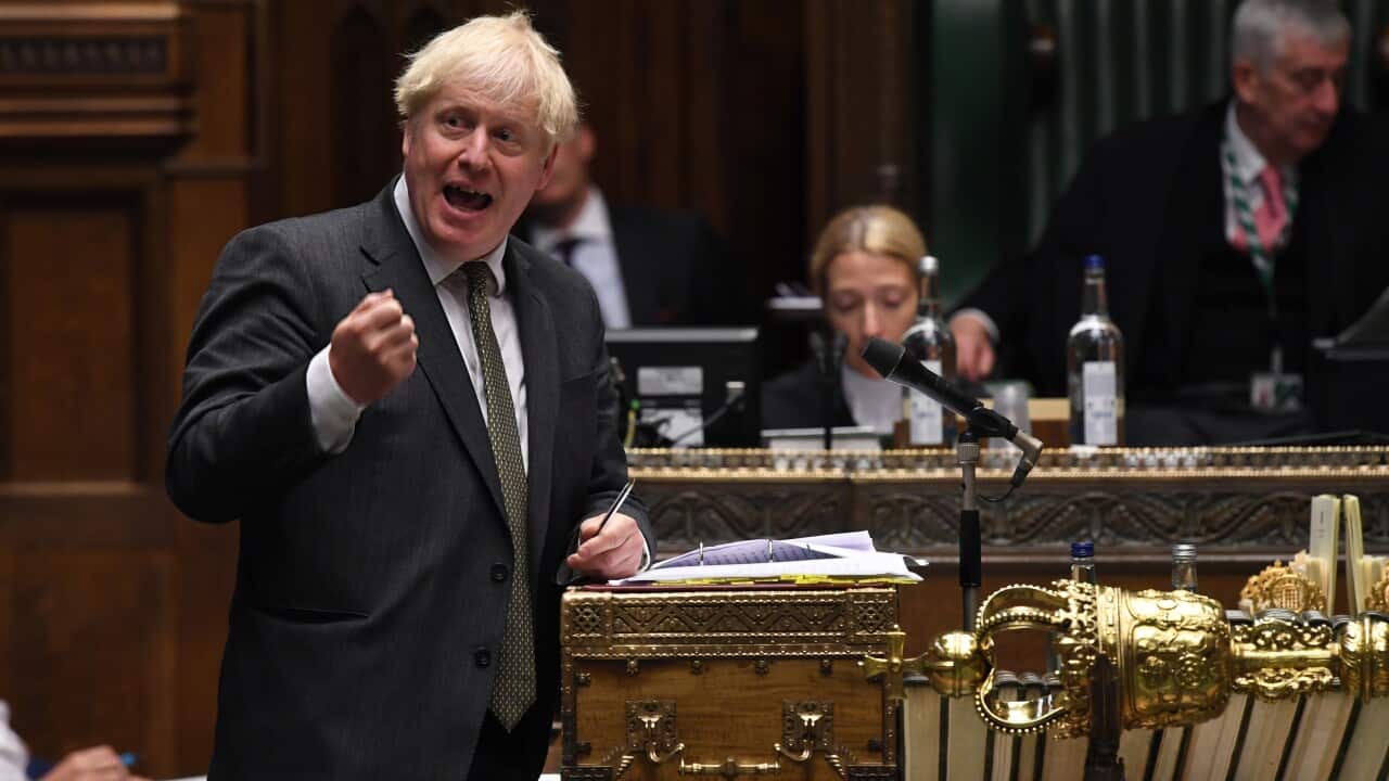 Britain's Prime Minister Boris Johnson speaking in the House of Commons in London.