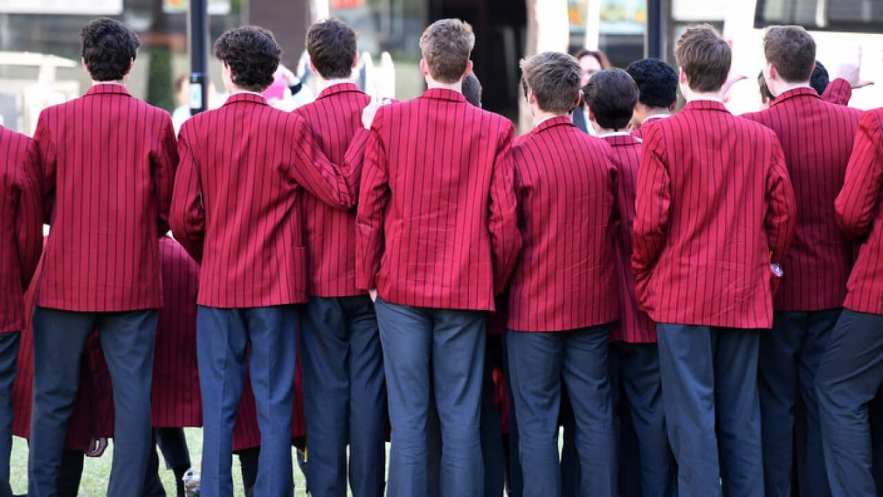 Boys from a private high school in Brisbane