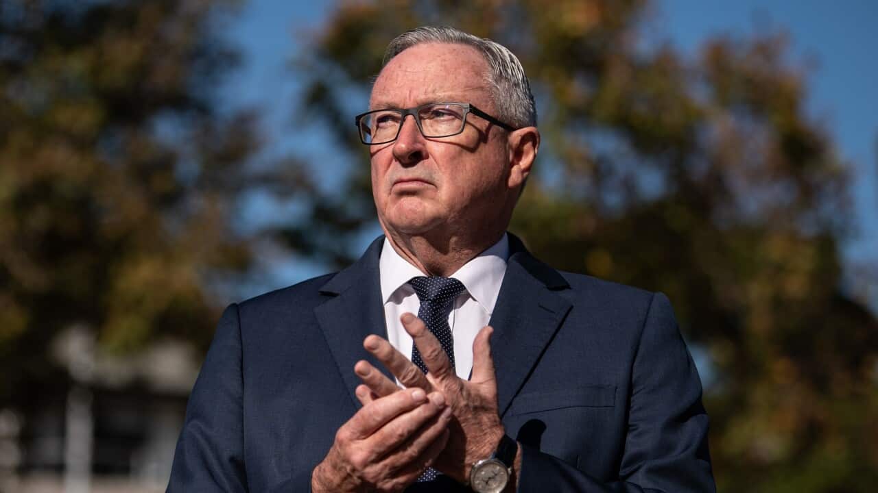 NSW Minister for Health Brad Hazzard pictured after a press conference at Westmead Childrens Hospital, Sydney, Friday, June 19, 2020. (AAP Image/James Gourley) NO ARCHIVING