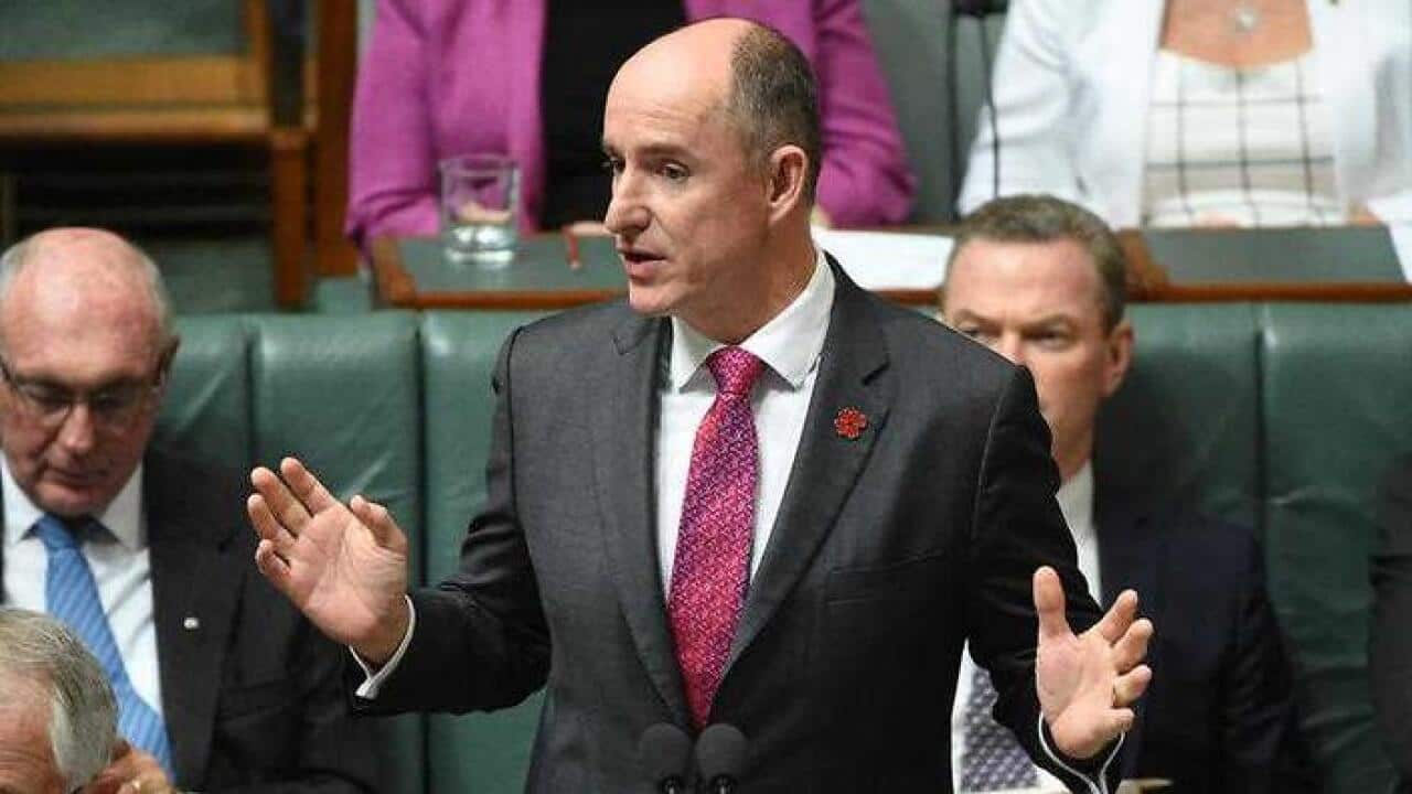 Minister for Veterans' Affairs Stuart Robert during Question Time at Parliament House in Canberra on Thursday, Feb. 4, 2016. (AAP)