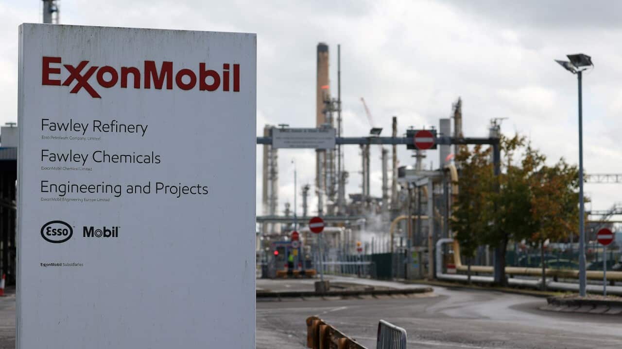 The ExxonMobil Esso Oil refinery in Fawley, England