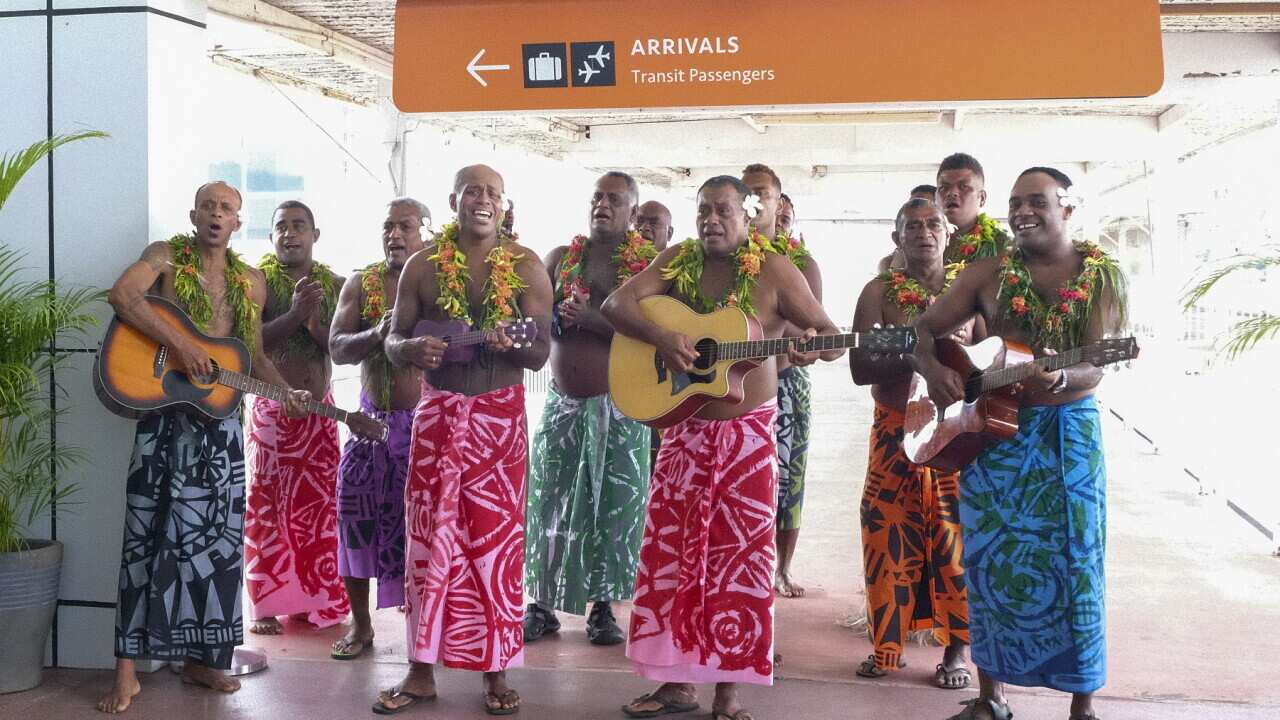 Guests receive a traditional Fijian welcome