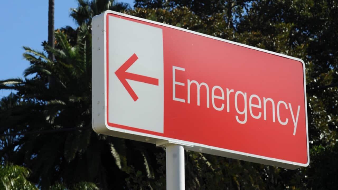 Emergency sign around St Vincent's Hospital in Darlinghurst, Sydney