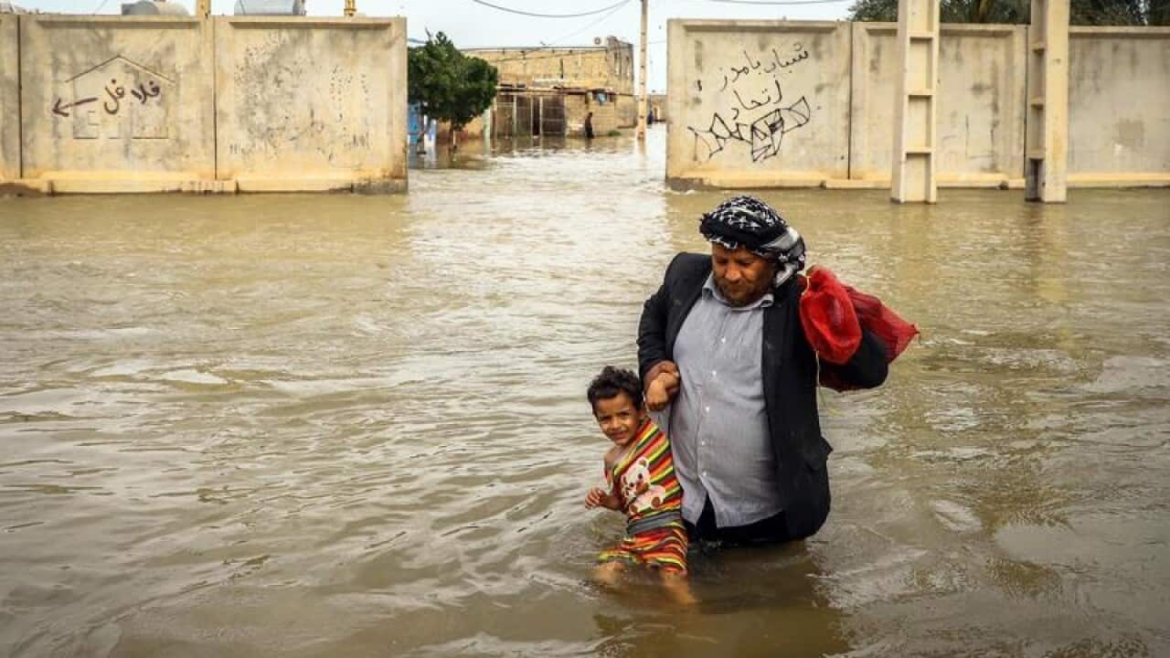 Heavy flooding in southwestern Iran.