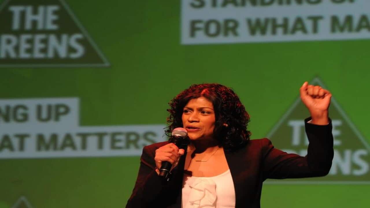 Greens new leader Samantha Ratnam at Greens function