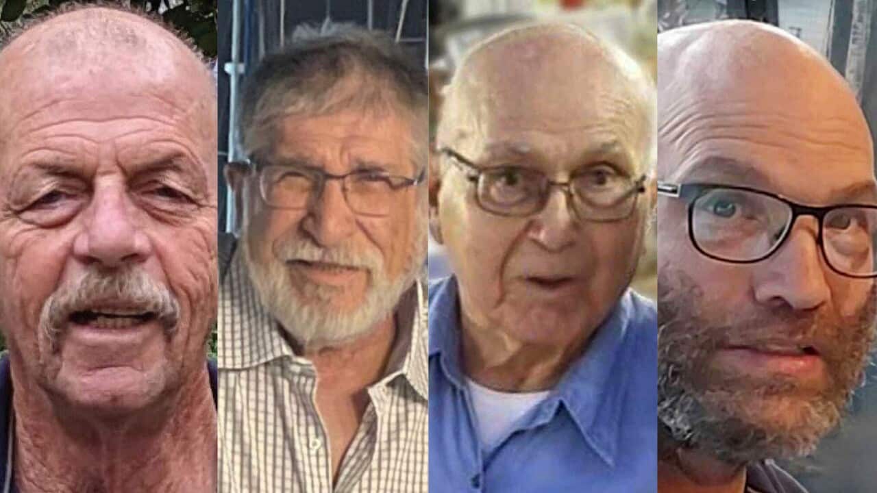 A composite template of four men