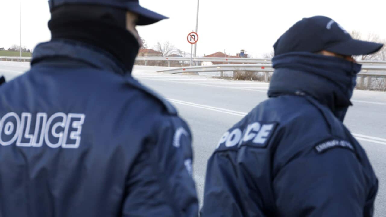 policemen patrol on a highway