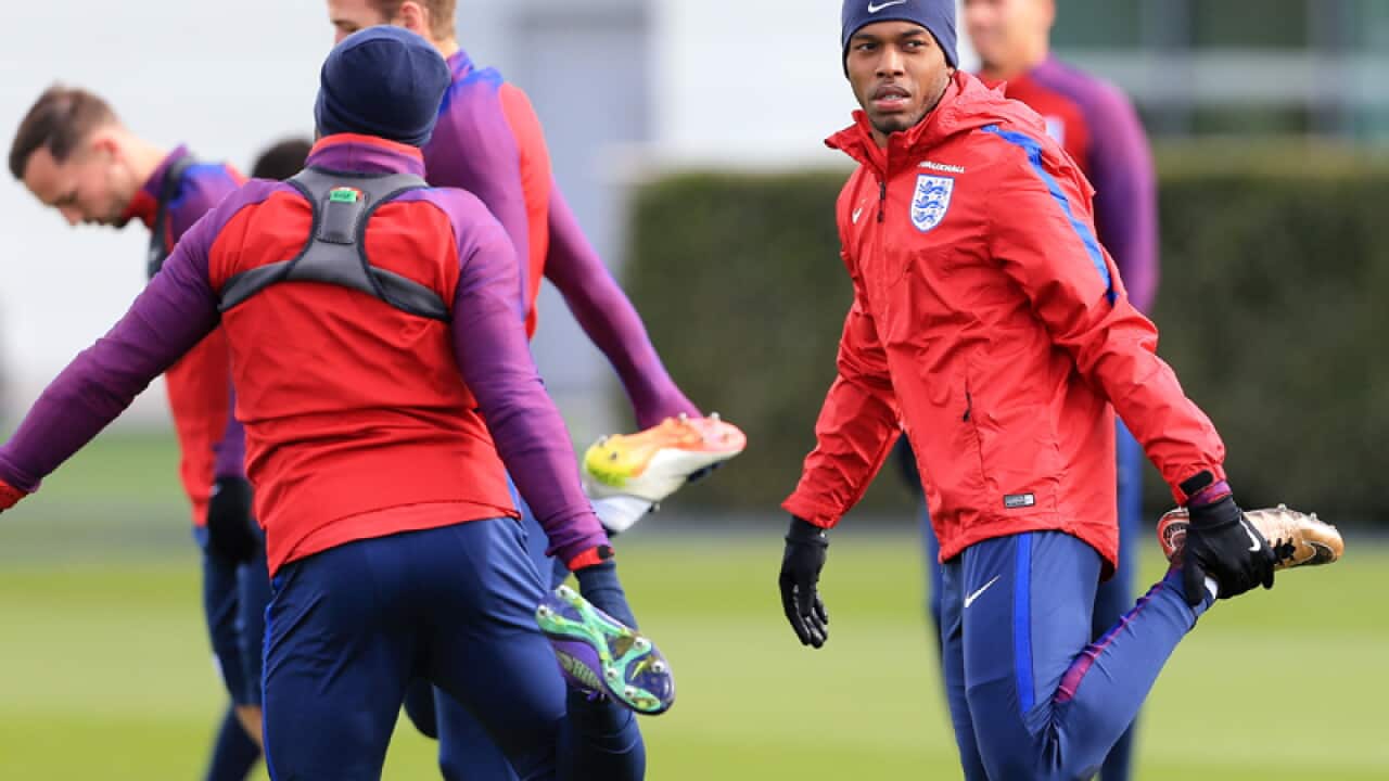 England's Daniel Sturridge during training at the Tottenham Hotspur