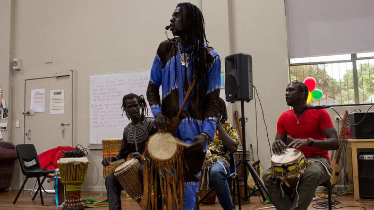 Senegalese drummers perform at annual cultural day