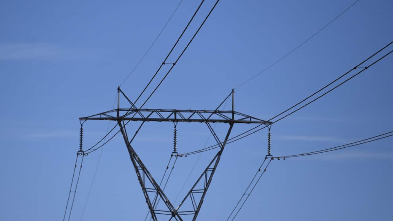 An electricity tower is seen outside Canberra