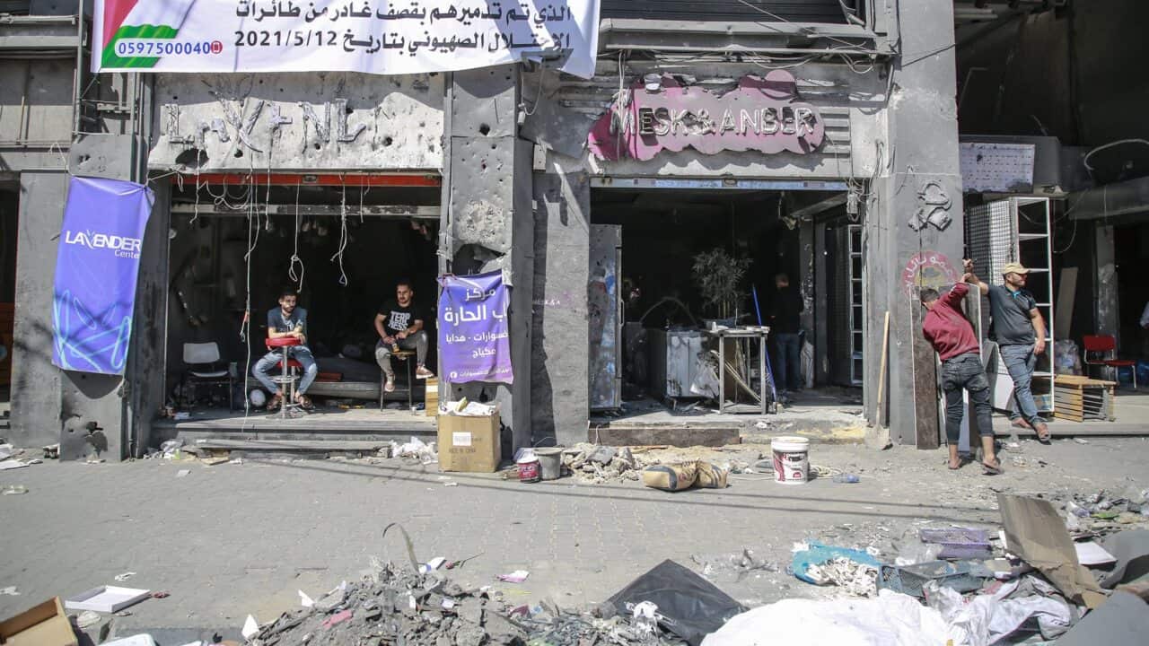 The aftermath of an airstrike on Gaza