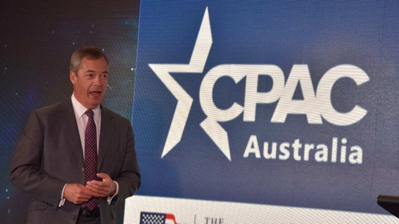 Nigel Farage at CPAC in Sydney.
