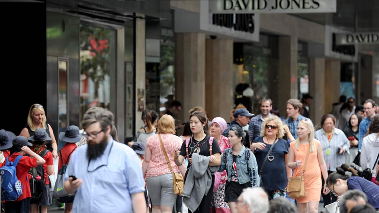 Shoppers in the Melbourne CBD.