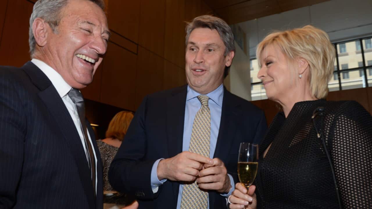 Nine Network's Ken Sutcliffe, David Gyngell and Liz Hayes