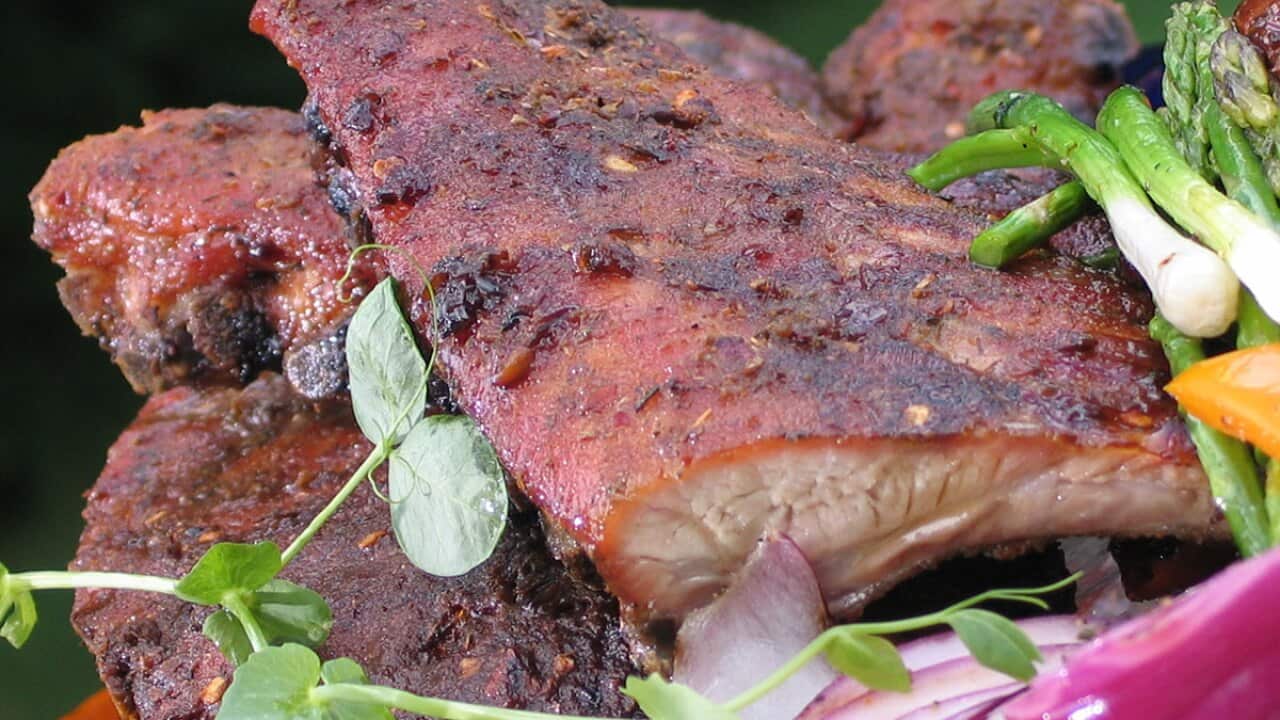 Strawberry and jalapeno ribs